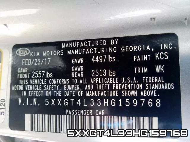 5XXGT4L33HG159768 фото 2