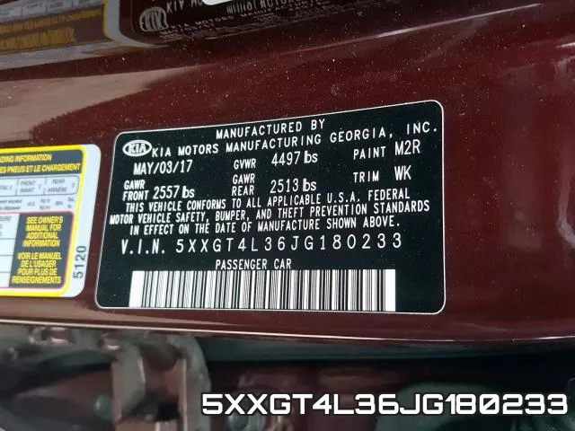 5XXGT4L36JG180233 фото 2