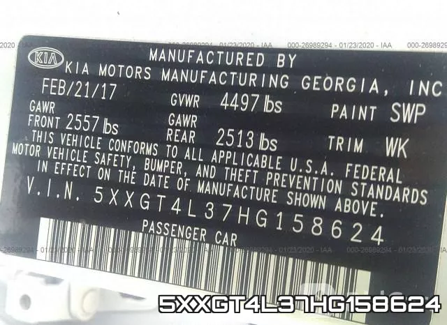 5XXGT4L37HG158624 фото 10