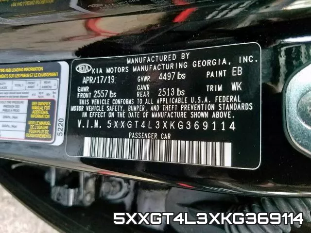 5XXGT4L3XKG369114 фото 2