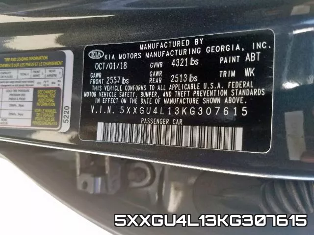5XXGU4L13KG307615 фото 2