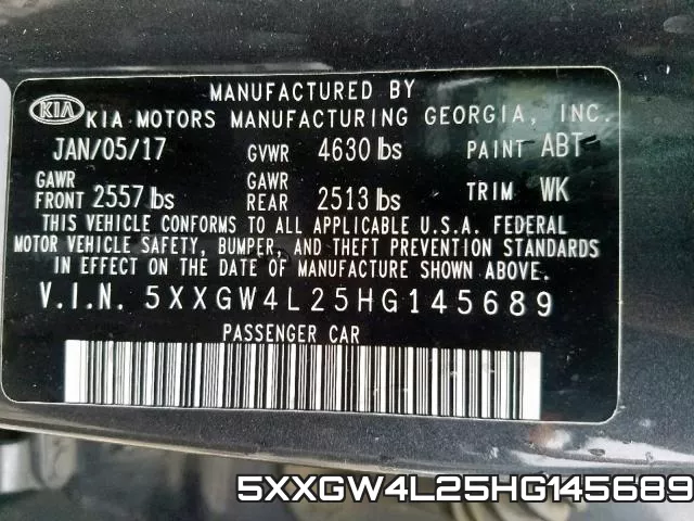 5XXGW4L25HG145689 фото 2