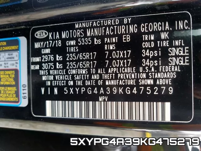 5XYPG4A39KG475279 фото 2