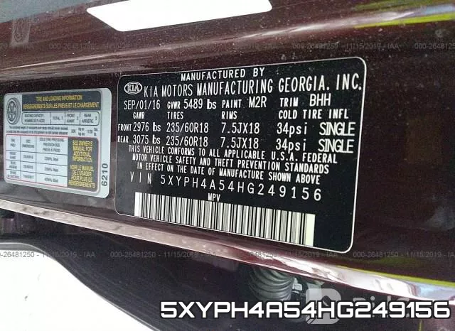 5XYPH4A54HG249156 фото 10