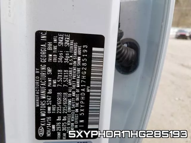 5XYPHDA17HG285193 фото 2