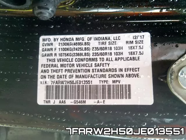 7FARW2H50JE013551 фото 2