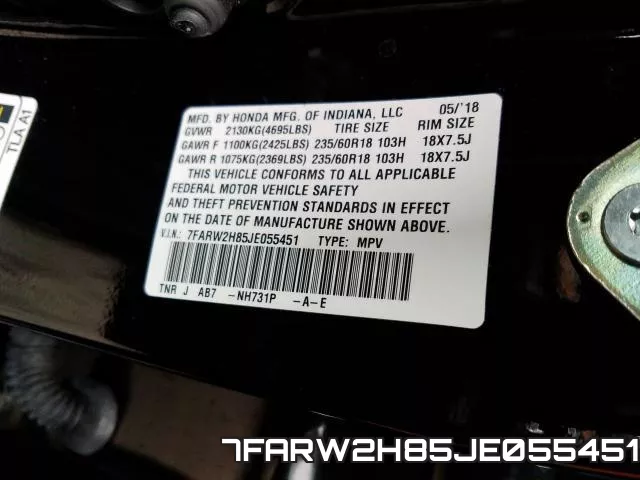 7FARW2H85JE055451 фото 2