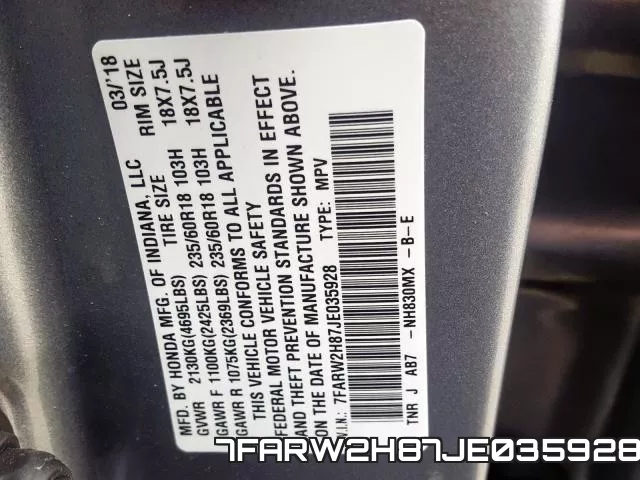 7FARW2H87JE035928 фото 2