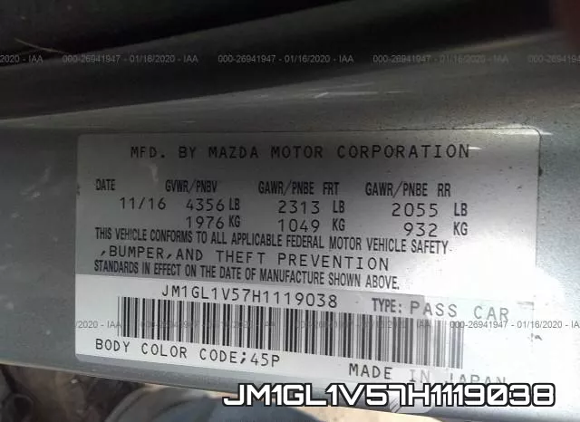 JM1GL1V57H1119038 фото 10