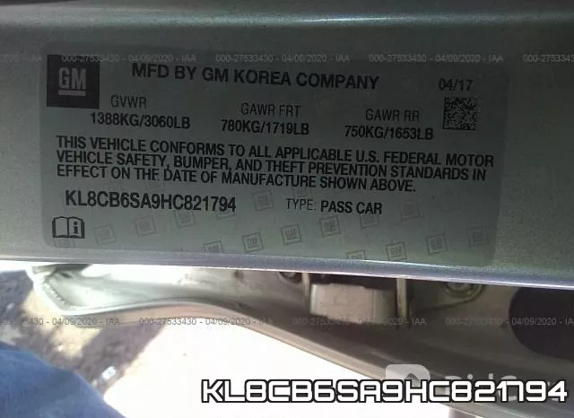 KL8CB6SA9HC821794 фото 10