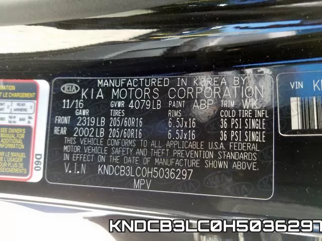 KNDCB3LC0H5036297 фото 2
