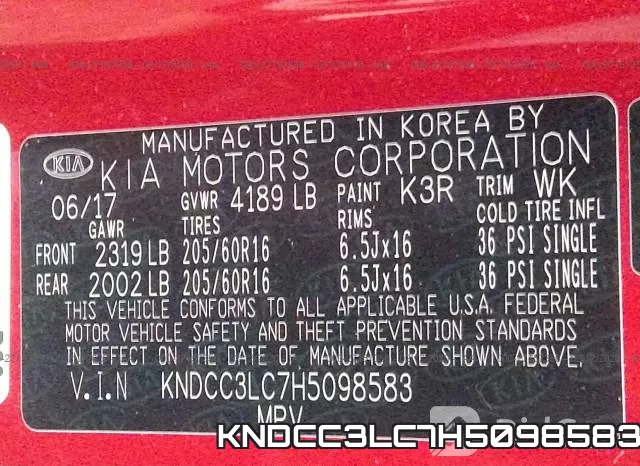 KNDCC3LC7H5098583 фото 10