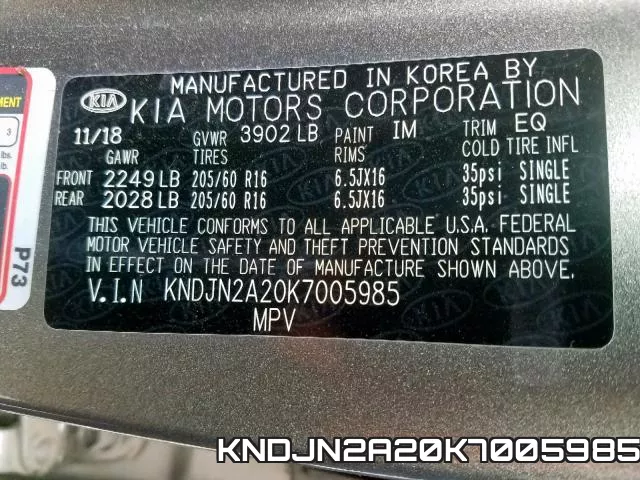 KNDJN2A20K7005985 фото 2