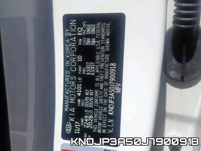 KNDJP3A50J7900918 фото 2