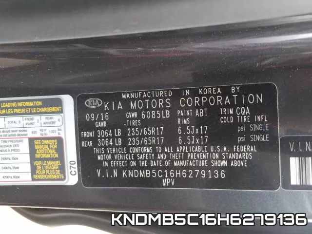KNDMB5C16H6279136 фото 2