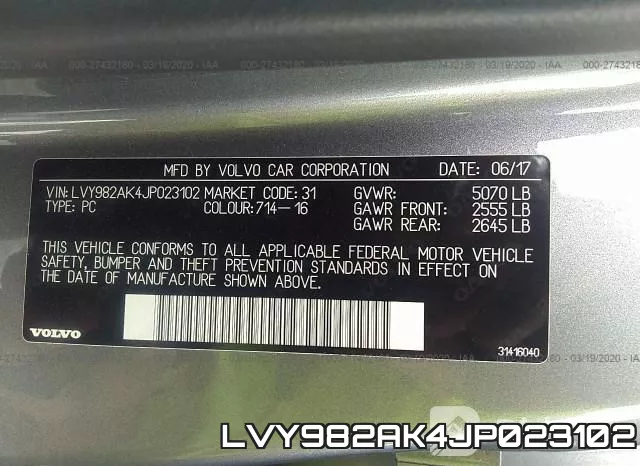 LVY982AK4JP023102 фото 10