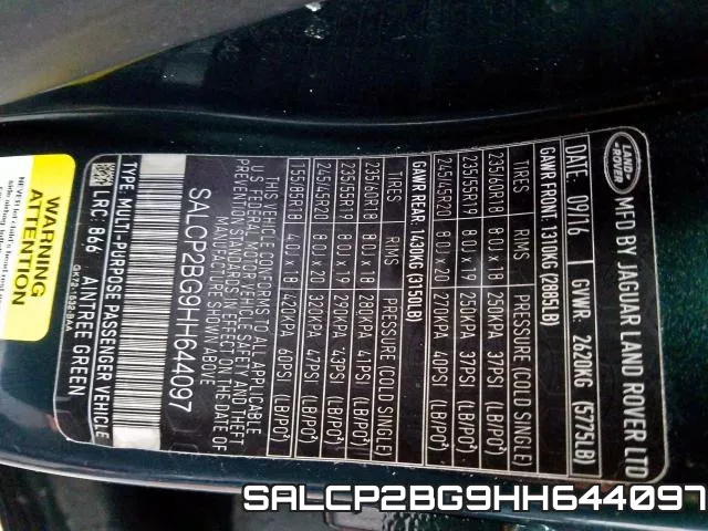 SALCP2BG9HH644097 фото 2