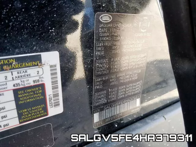 SALGV5FE4HA379311 фото 2