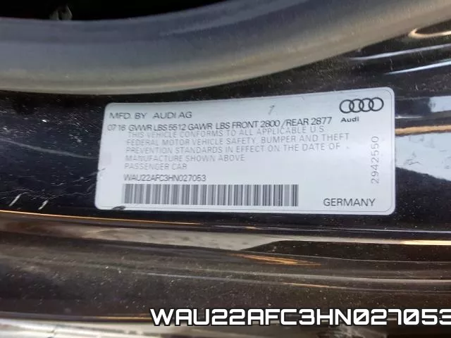 WAU22AFC3HN027053 фото 2