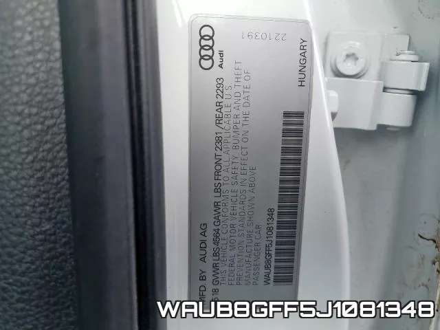 WAUB8GFF5J1081348 фото 2