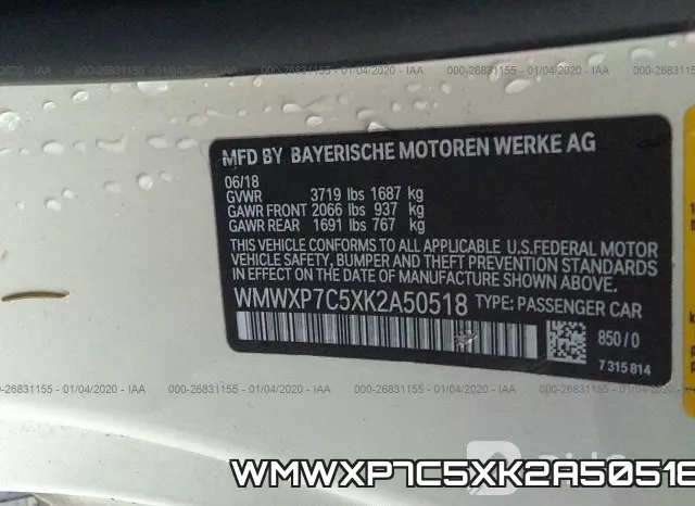 WMWXP7C5XK2A50518 фото 10