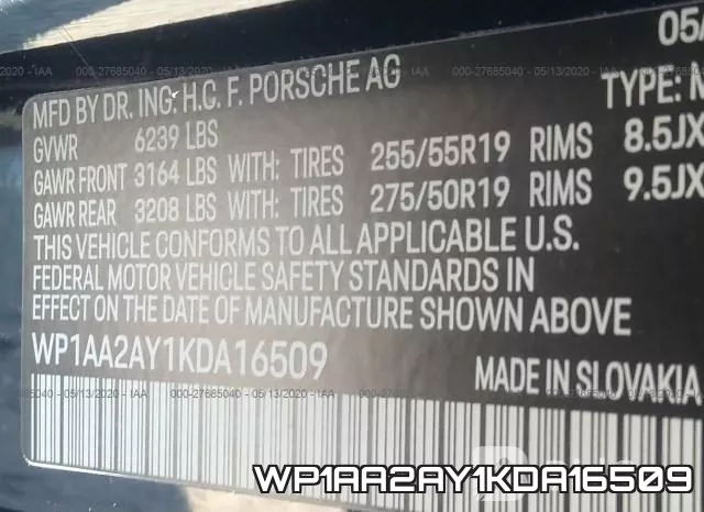 WP1AA2AY1KDA16509 фото 10