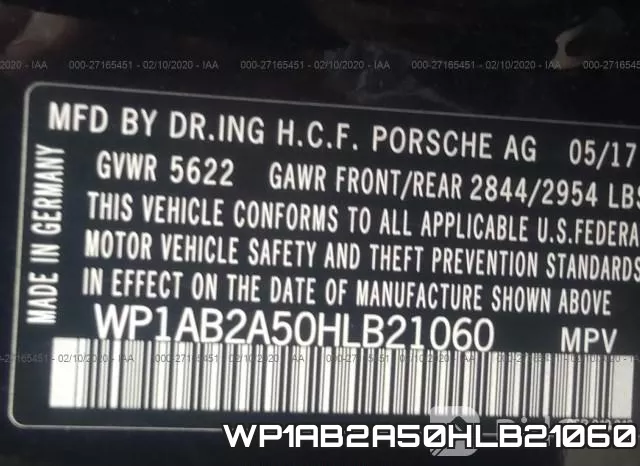 WP1AB2A50HLB21060 фото 10