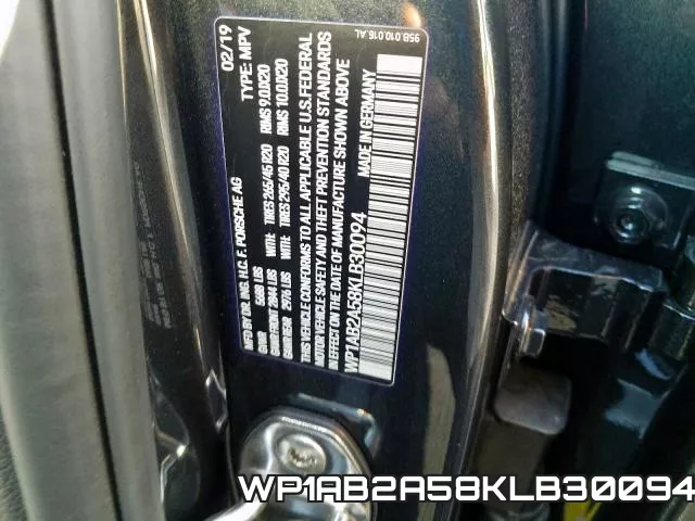 WP1AB2A58KLB30094 фото 2