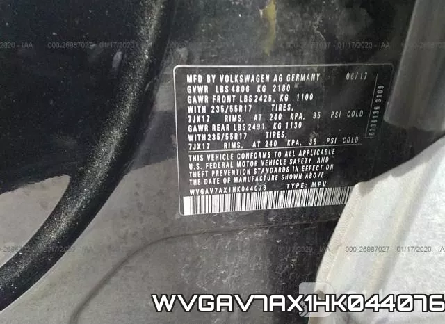 WVGAV7AX1HK044076 фото 10