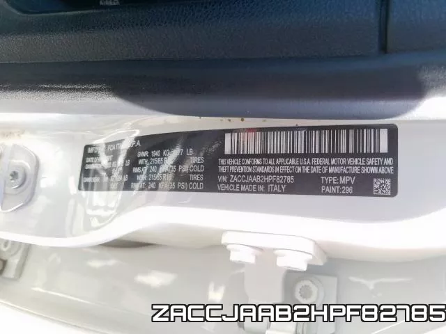 ZACCJAAB2HPF82785 фото 2