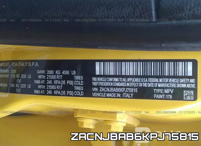 ZACNJBAB6KPJ75815 фото 10