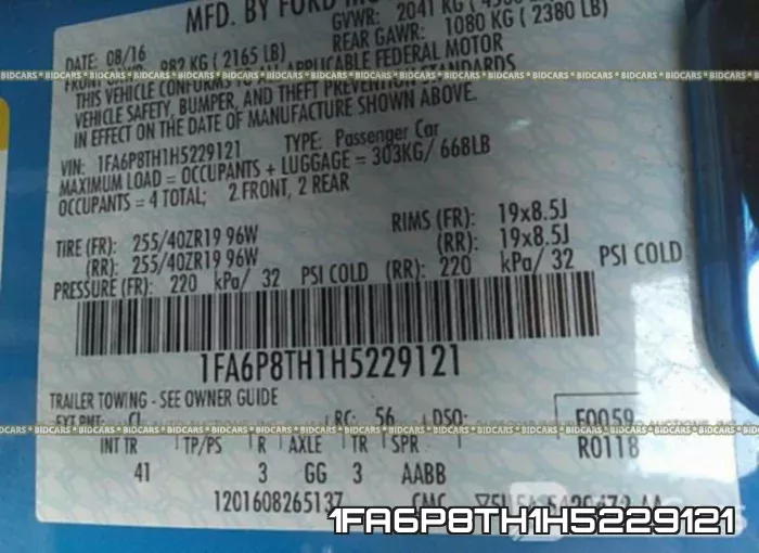 1FA6P8TH1H5229121 фото 10