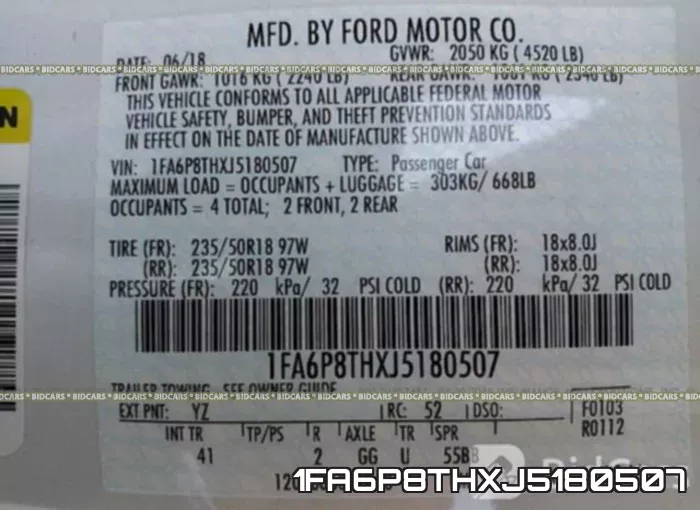 1FA6P8THXJ5180507 фото 9