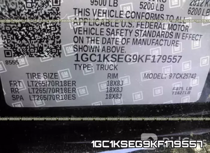 1GC1KSEG9KF179557 фото 10