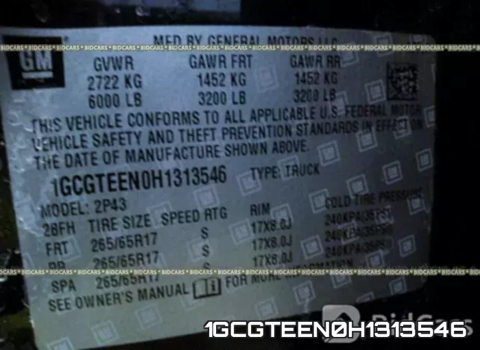 1GCGTEEN0H1313546 фото 10