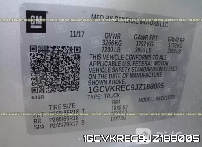 1GCVKREC9JZ188005 фото 10