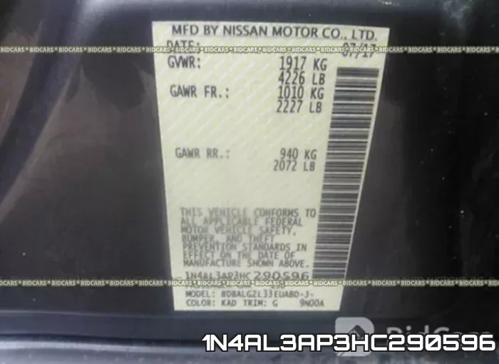 1N4AL3AP3HC290596 фото 9