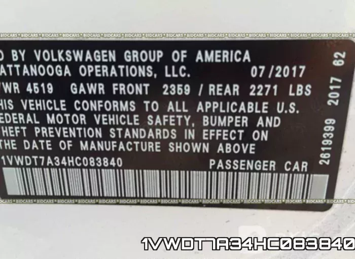 1VWDT7A34HC083840 фото 10