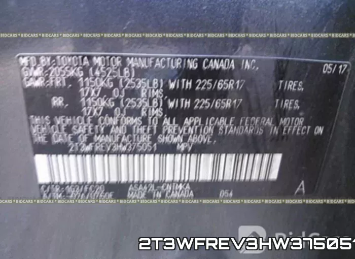 2T3WFREV3HW375051 фото 10