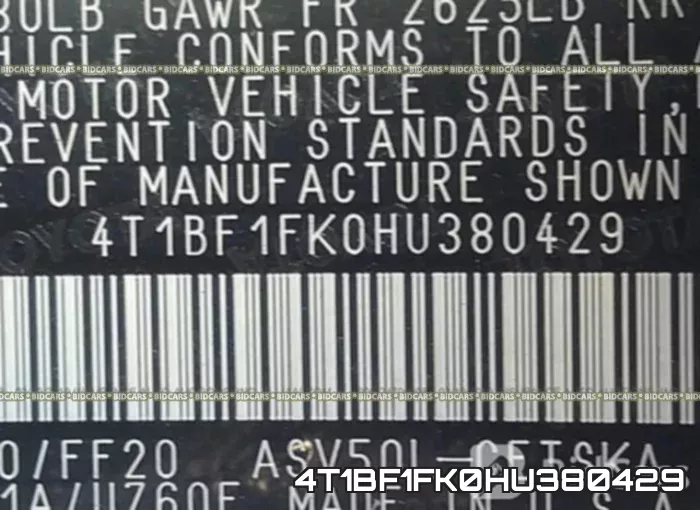 4T1BF1FK0HU380429 фото 10