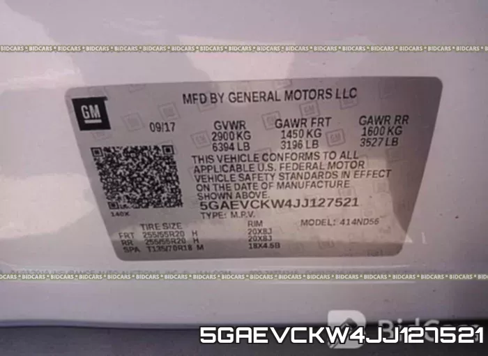 5GAEVCKW4JJ127521 фото 10