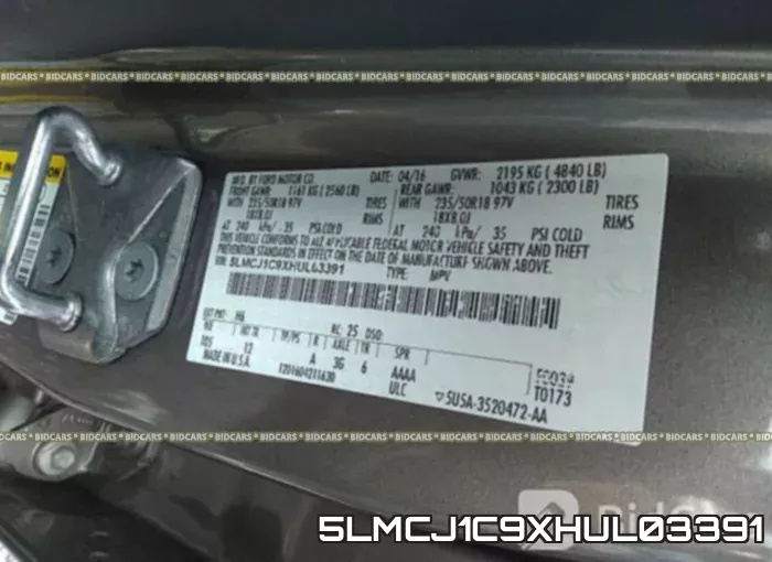5LMCJ1C9XHUL03391 фото 10