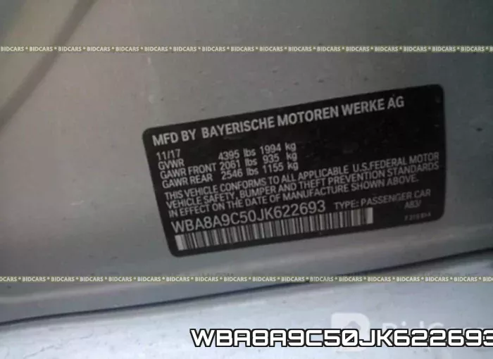 WBA8A9C50JK622693 фото 10