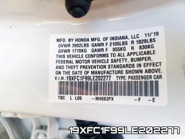 19XFC1F99LE202277 фото 2