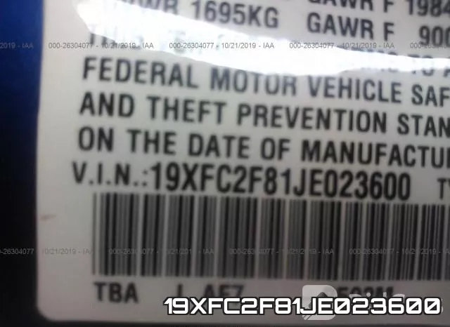 19XFC2F81JE023600 фото 10