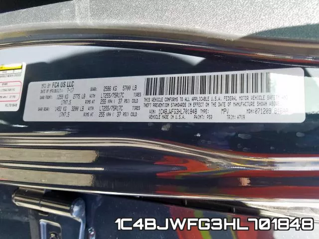1C4BJWFG3HL701848 фото 2
