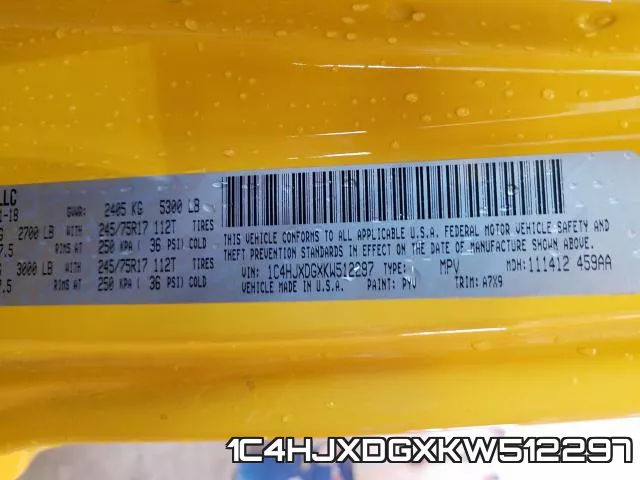 1C4HJXDGXKW512297 фото 2