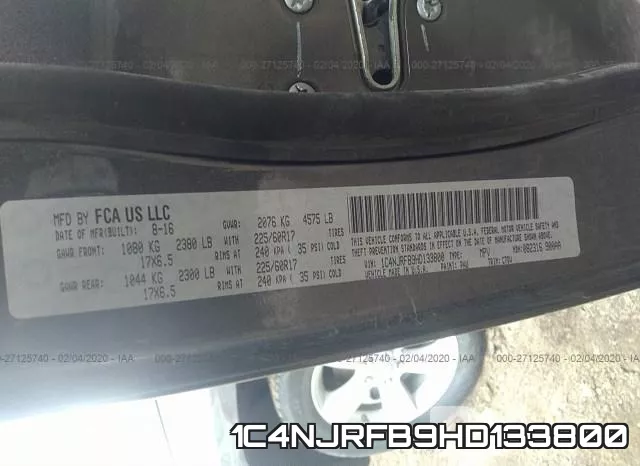1C4NJRFB9HD133800 фото 10
