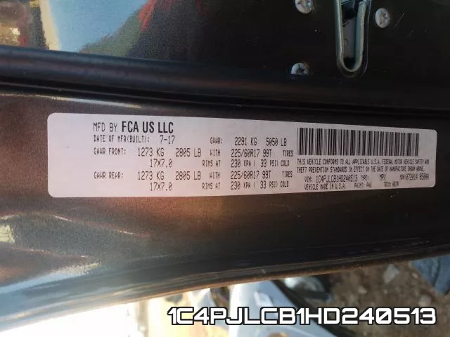 1C4PJLCB1HD240513 фото 2