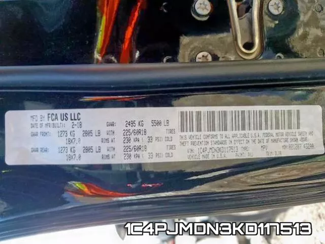 1C4PJMDN3KD117513 фото 2